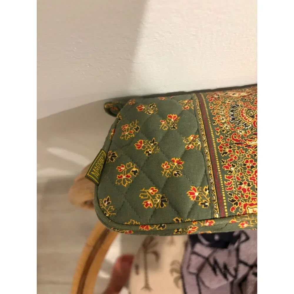 Maggie B Makeup Bag Green and Pink colored